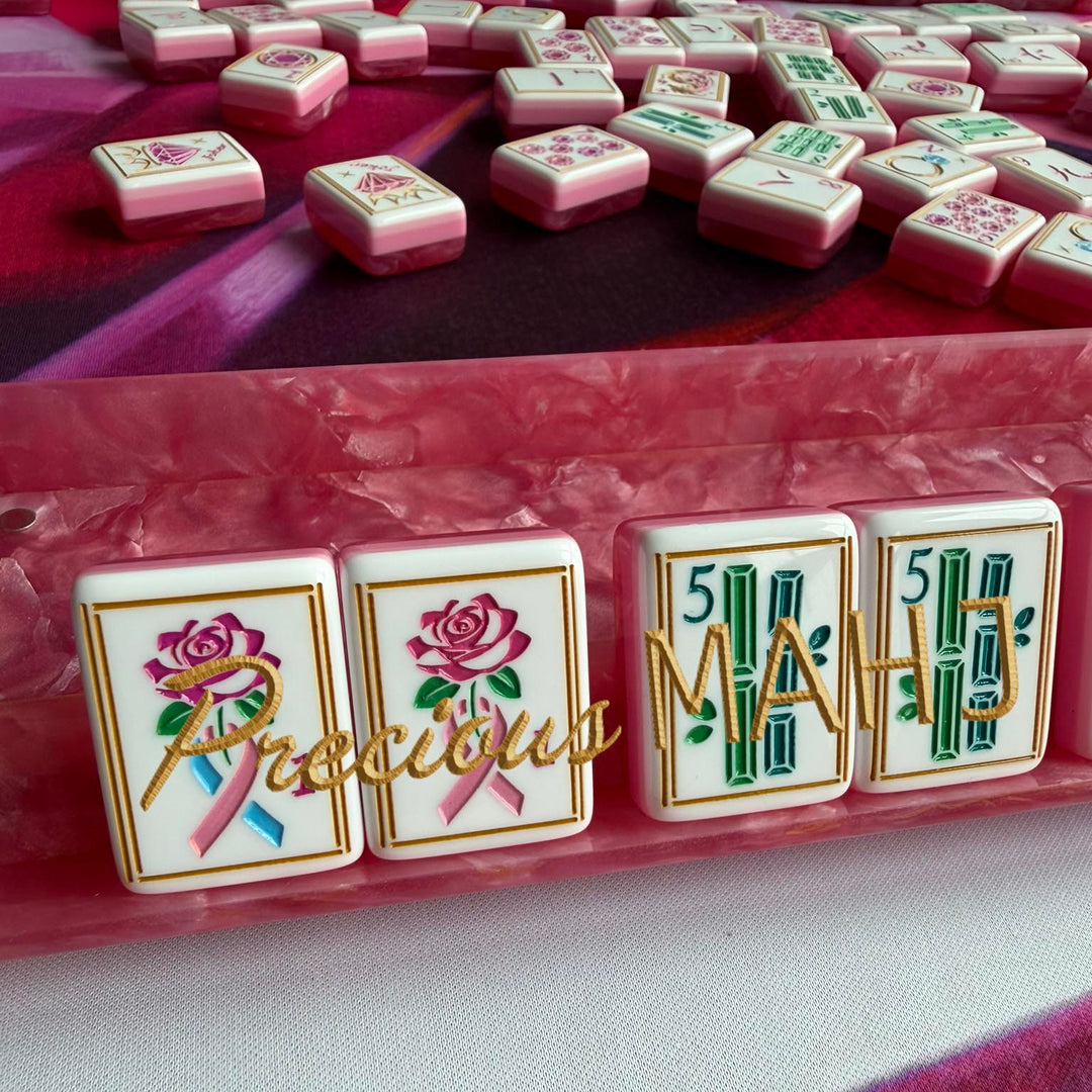 Pink Spinel Mahjong Racks for Breast Cancer Awareness