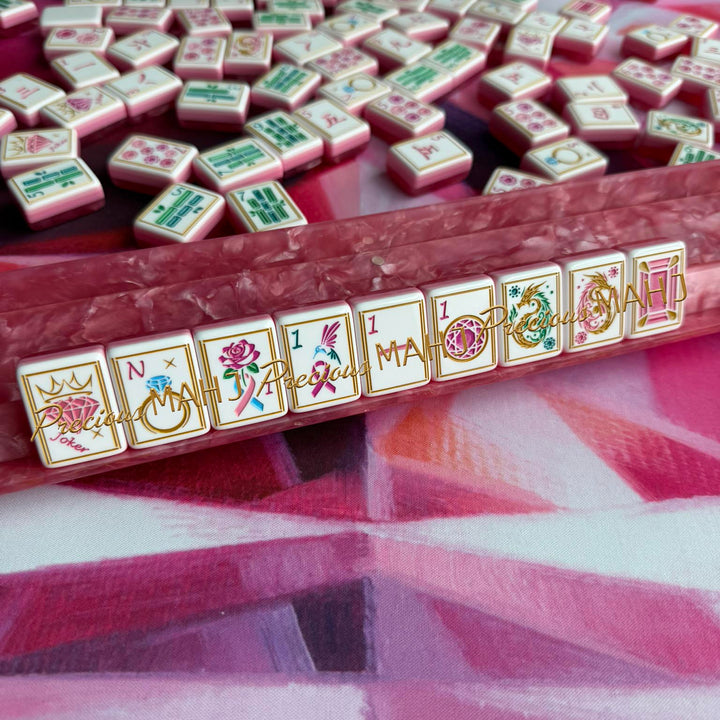 Pink Spinel Mahjong Tiles for Breast Cancer Awareness