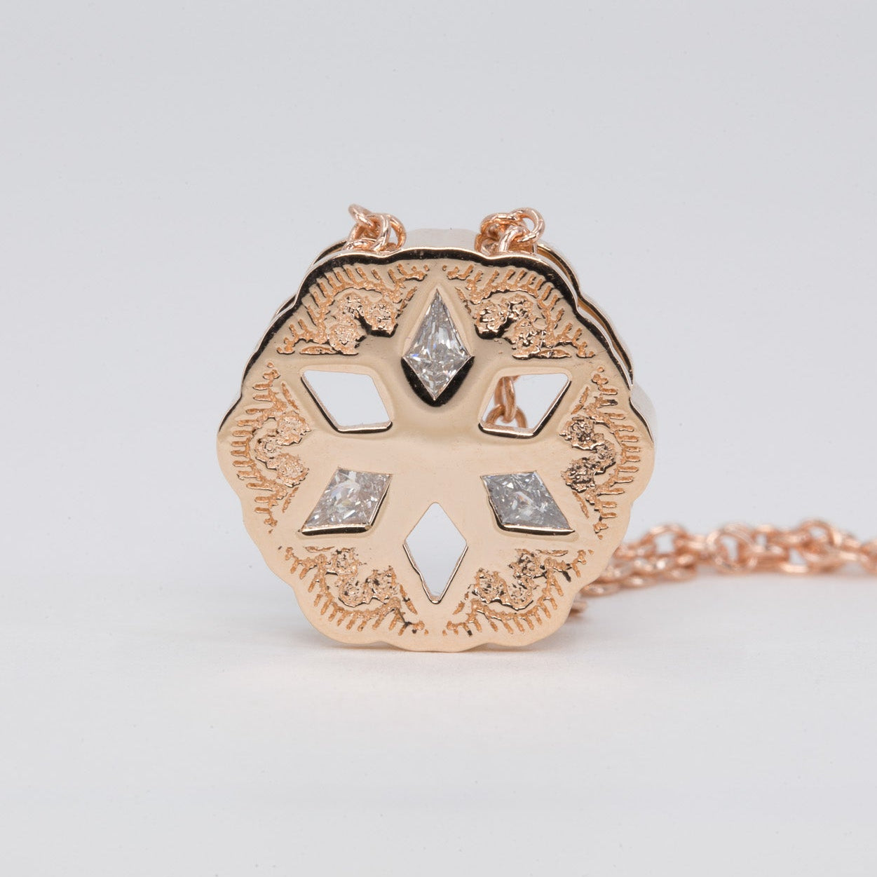 Yael Star of David Lace Pendant with Kite Diamonds in 14K Yellow Gold – view 2