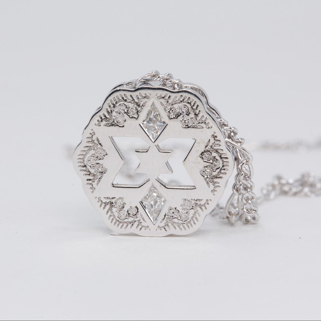 Orli Star of David Lace Pendant with Kite Diamonds