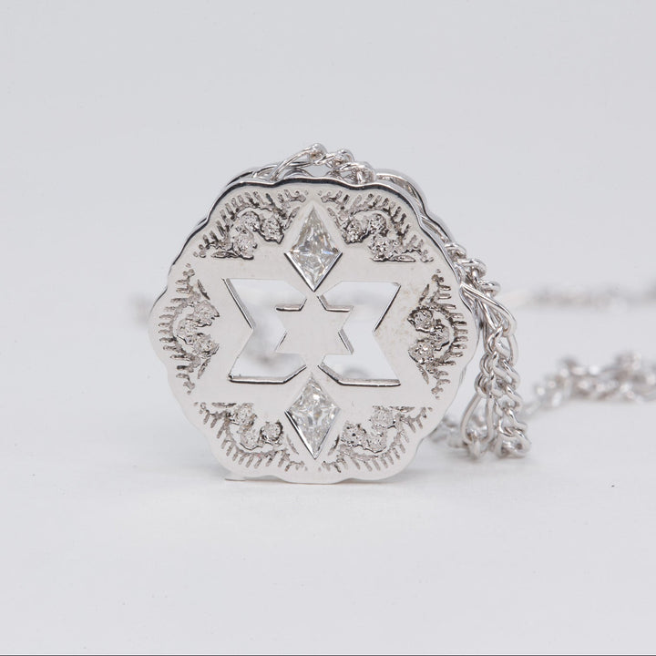 Orli Star of David Lace Pendant with Kite Diamonds