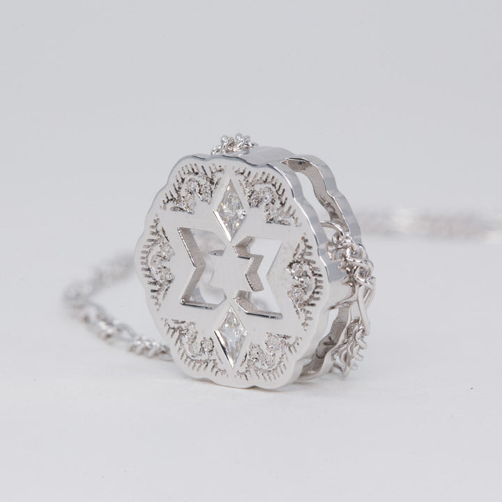 Orli Star of David Lace Pendant with Kite Diamonds