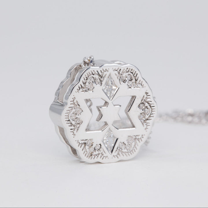 Orli Star of David Lace Pendant with Kite Diamonds