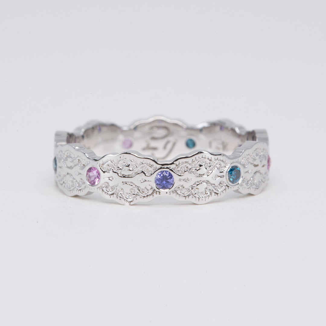 Aria Lace Ring with Birthstones
