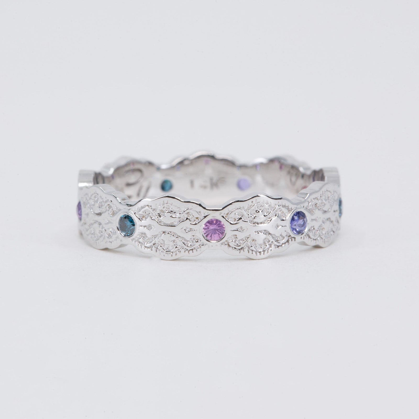Aria Lace Ring with Birthstones in 14K Yellow Gold