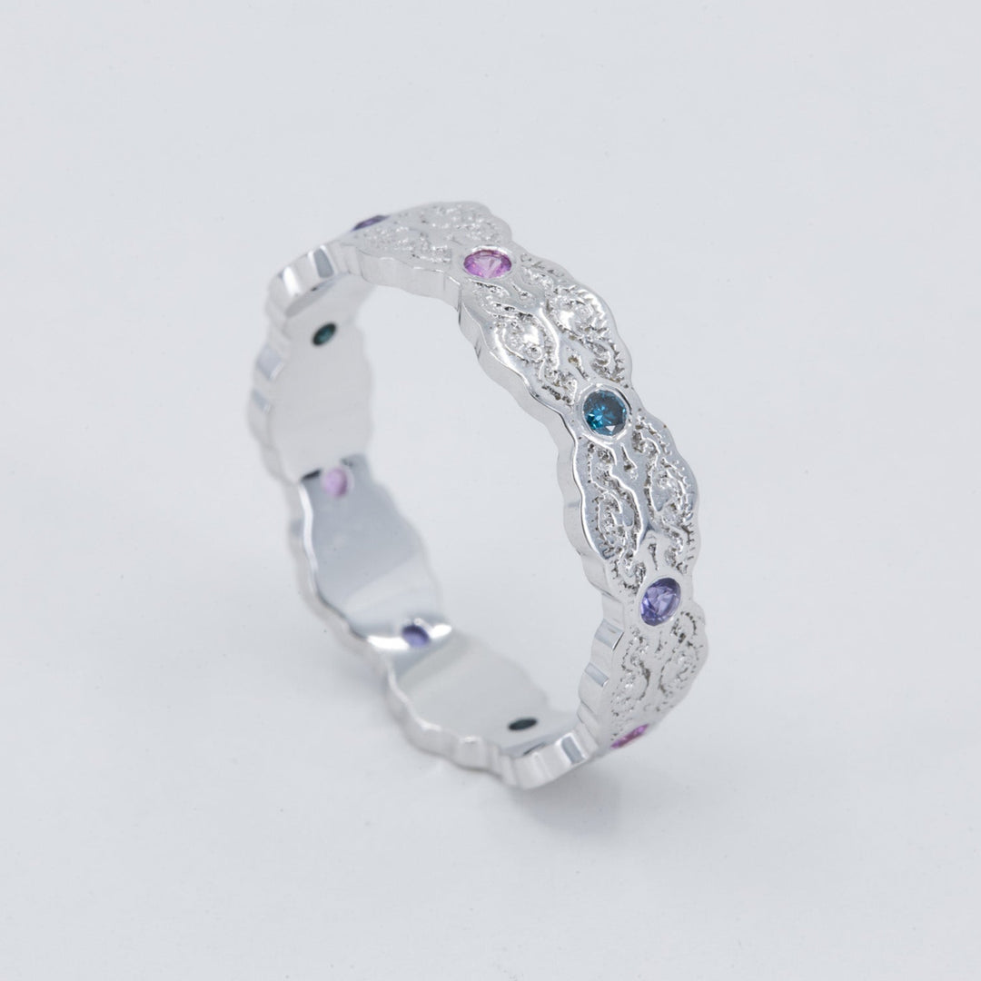 Aria Lace Ring with Birthstones