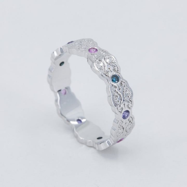 Aria Lace Ring with Birthstones