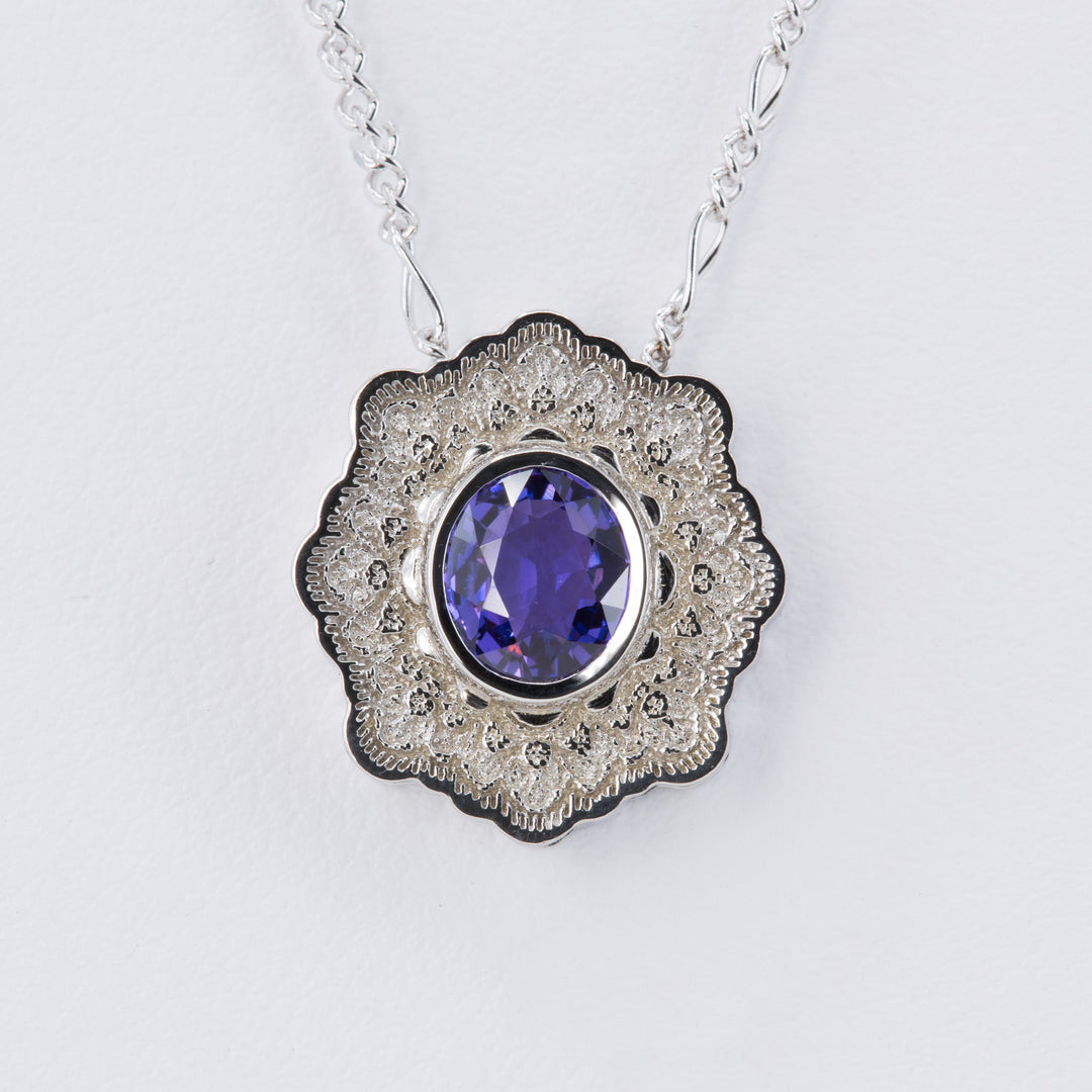 Lyra Sapphire Slider Pendant