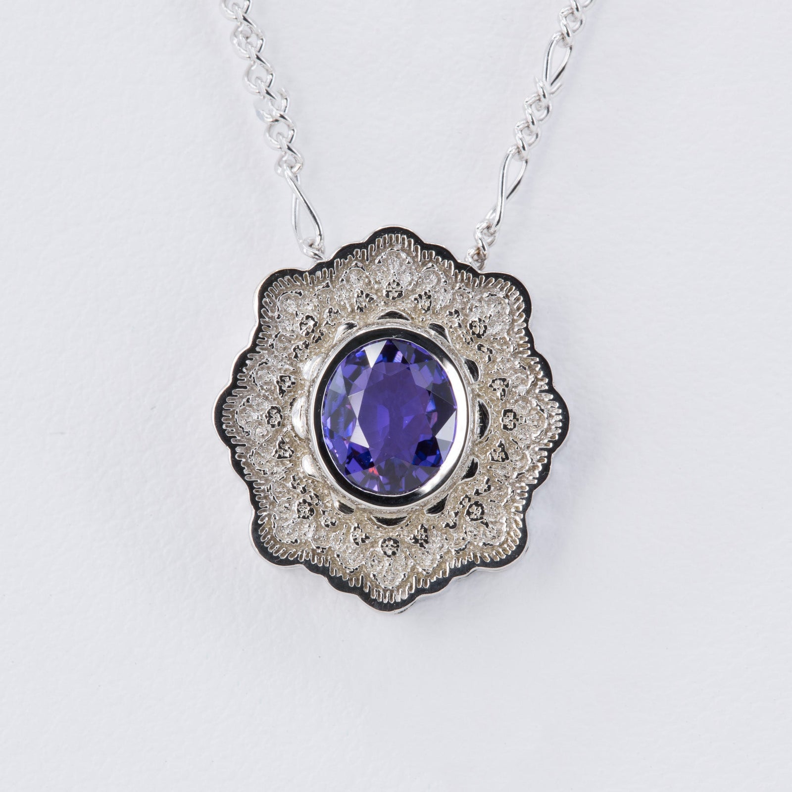 Lyra Sapphire Slider Pendant in 14K Yellow Gold