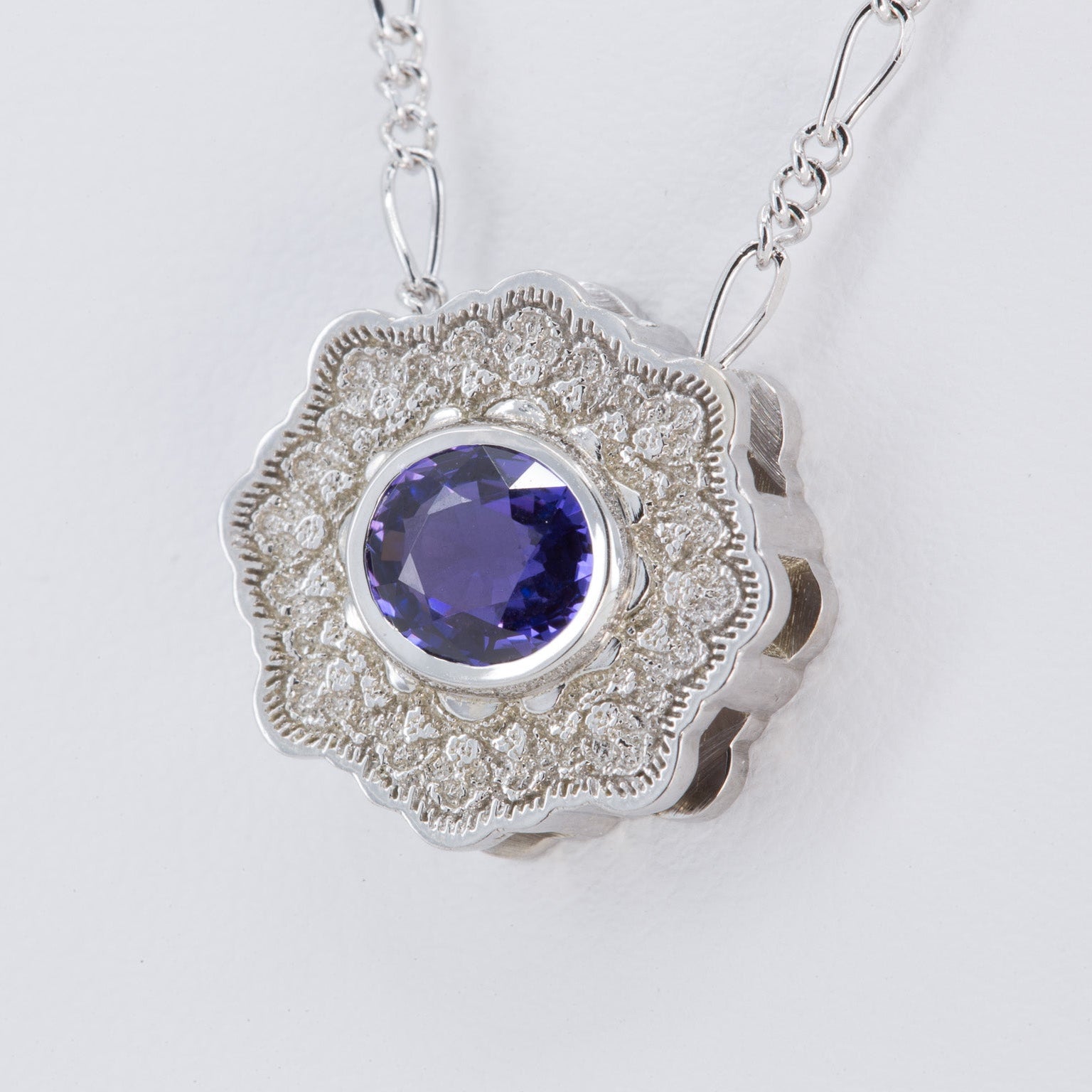 Lyra Sapphire Slider Pendant in 14K Yellow Gold – view 2
