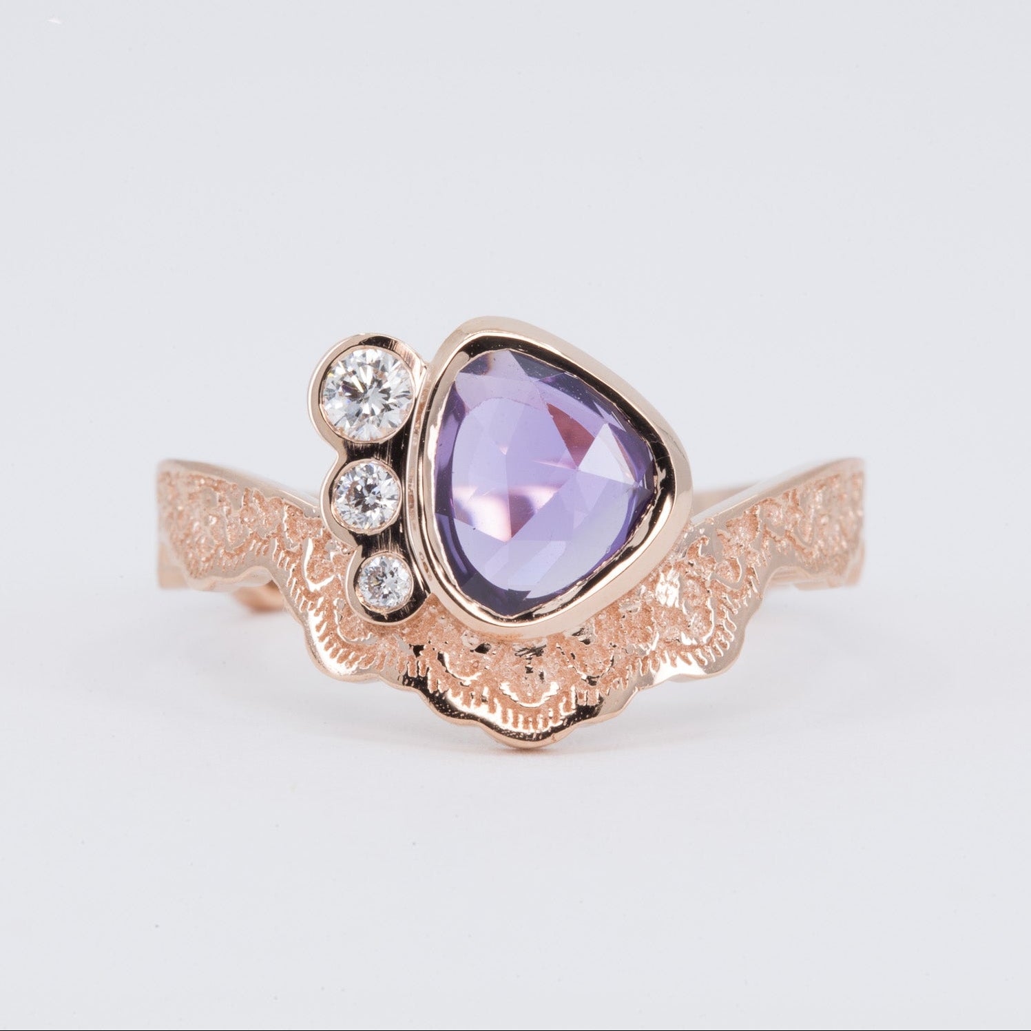 Jinjie Engagement Ring Setting in 14K Yellow Gold with diamond