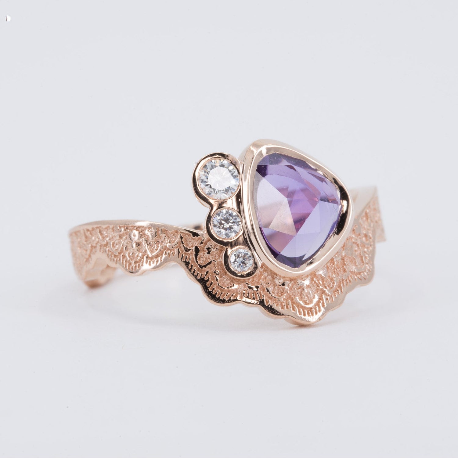 Jinjie Engagement Ring Setting in 14K Yellow Gold with diamond – view 2