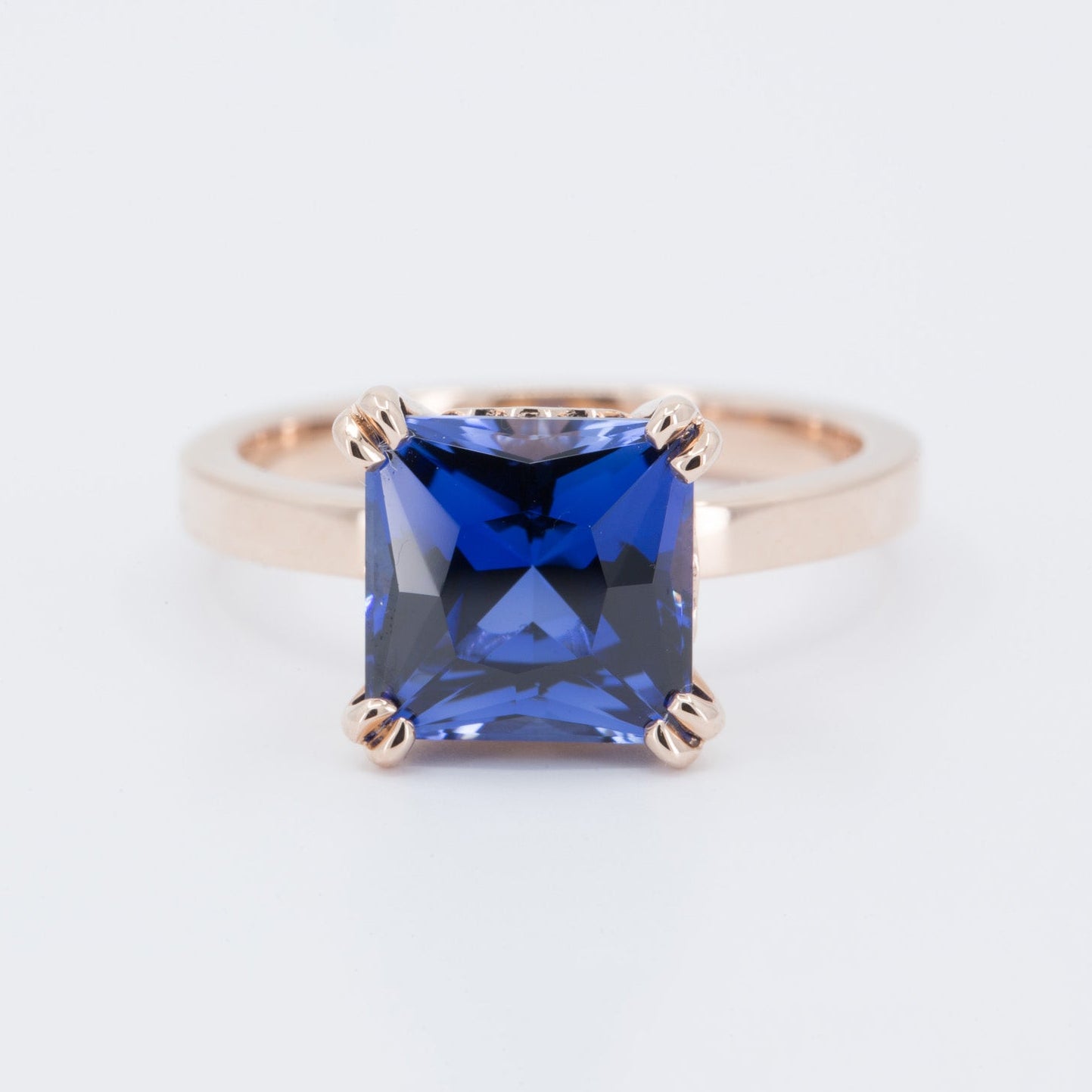 Noa Princess Cut Engagement Ring Setting in 14K Yellow Gold with diamond