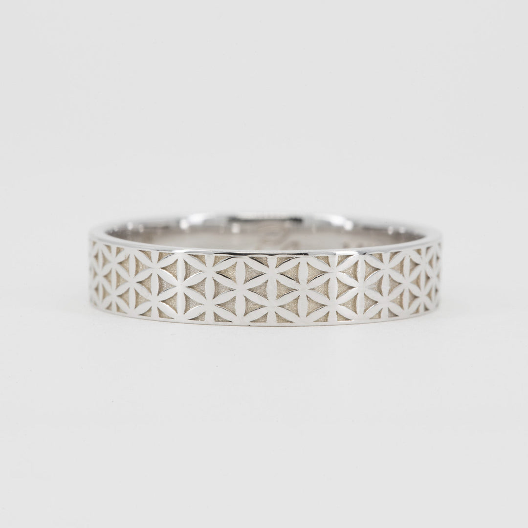 Florian Men's Flower of Life Wedding Band