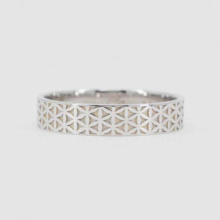 Florian Men's Flower of Life Wedding Band