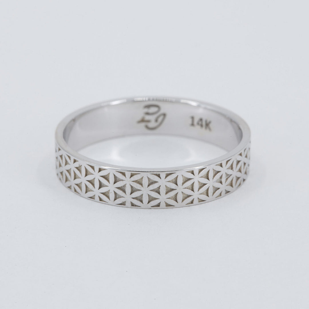 Florian Men's Flower of Life Wedding Band