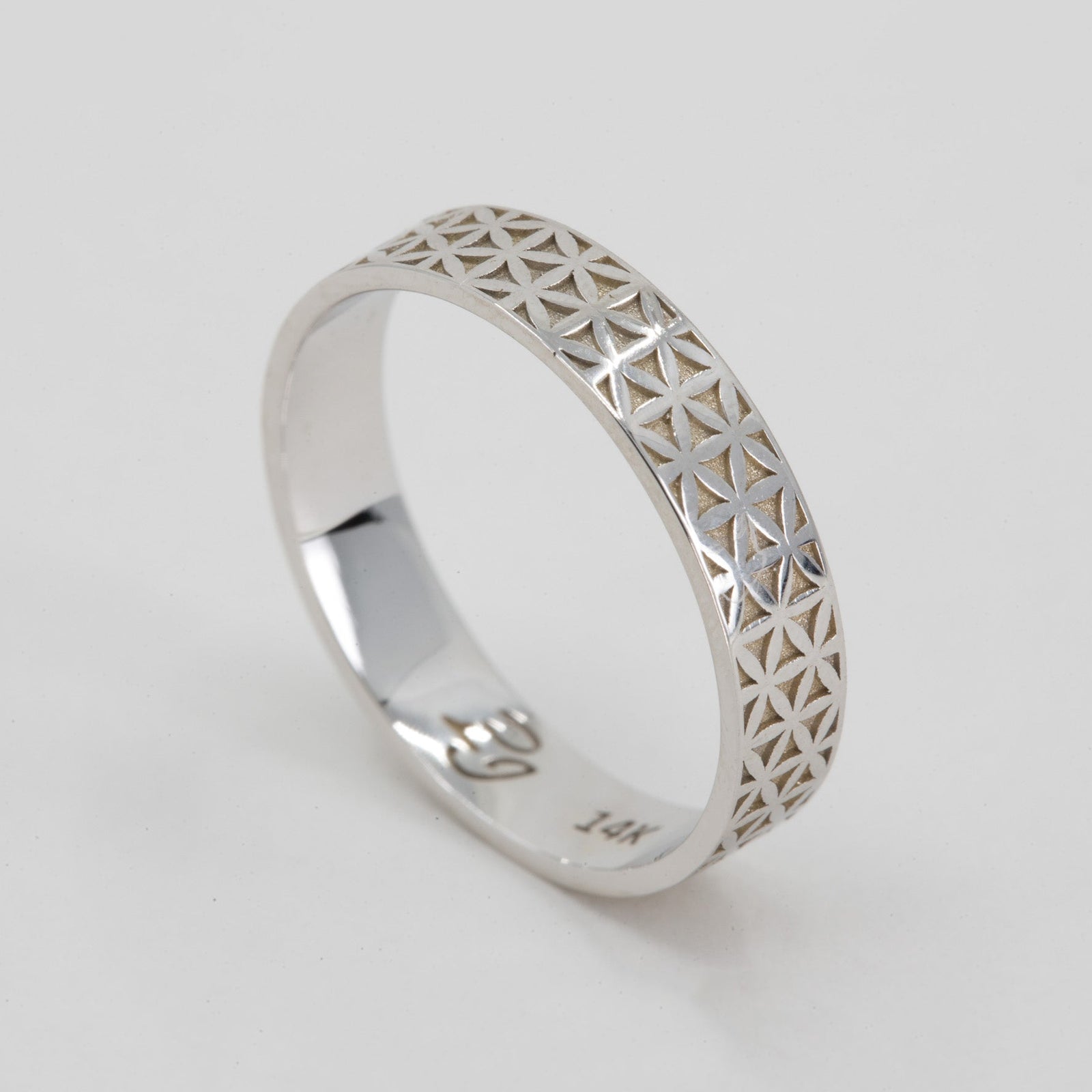 Florian Men's Flower of Life Wedding Band in 14K Yellow Gold – view 2
