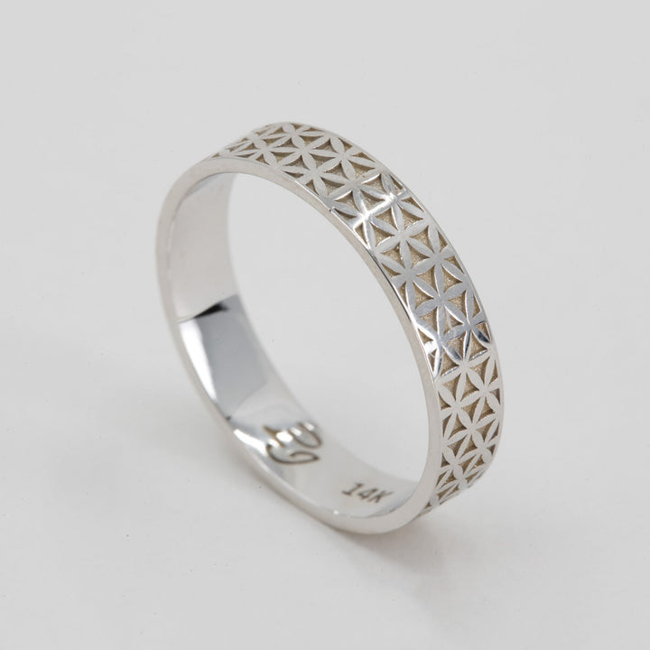 Florian Men's Flower of Life Wedding Band
