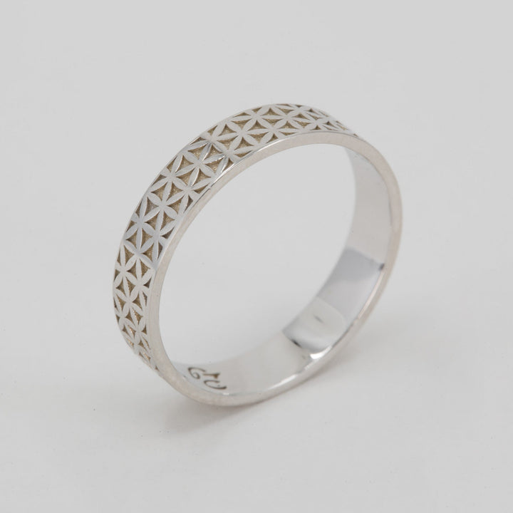 Florian Men's Flower of Life Wedding Band
