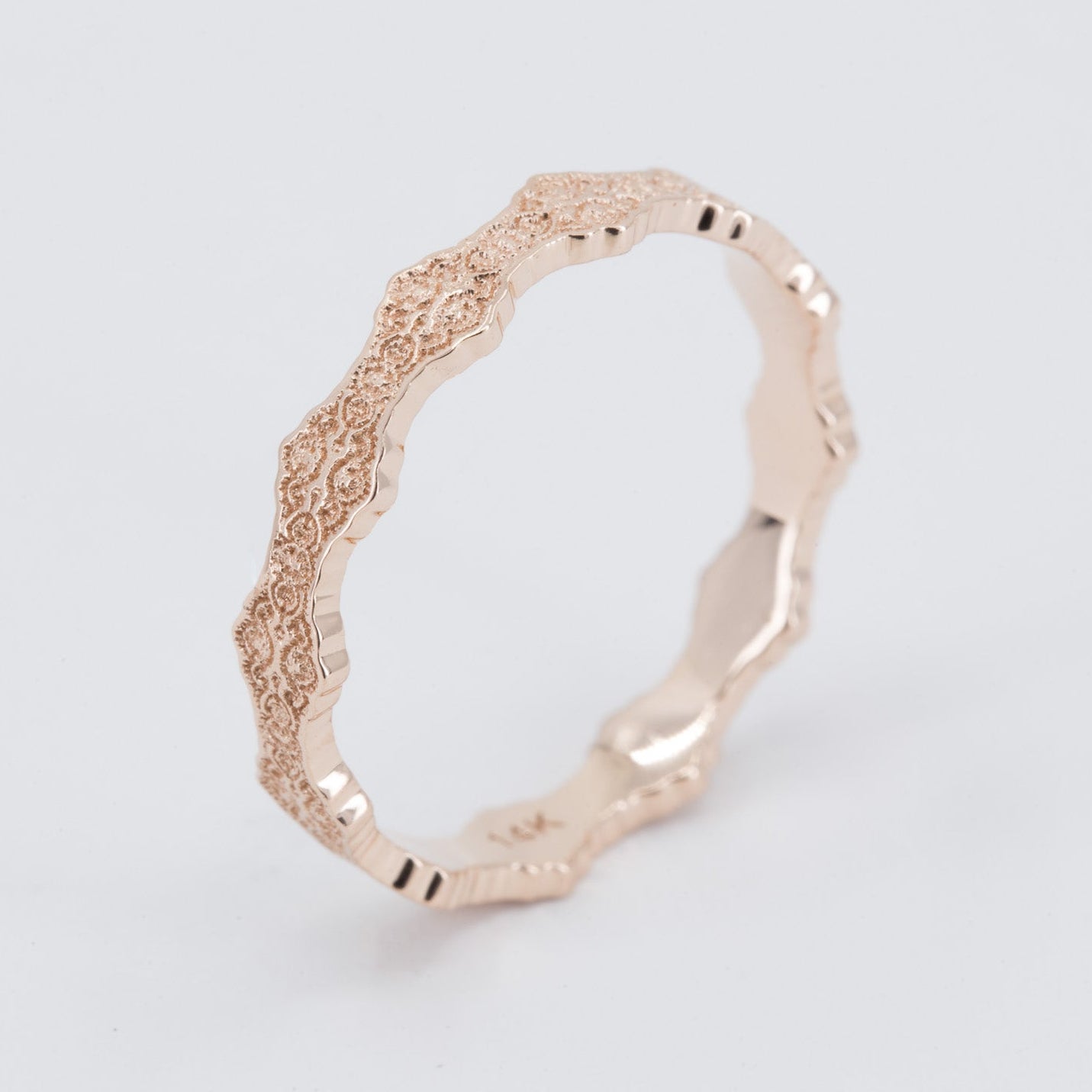 Celine Lace Wedding Ring in 14K Yellow Gold – view 2