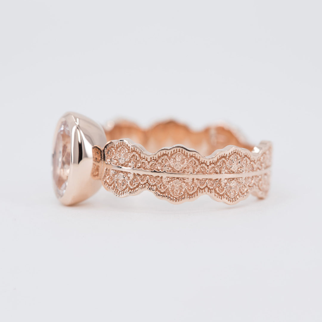 Esme Oval Solitaire Lace Engagement Ring