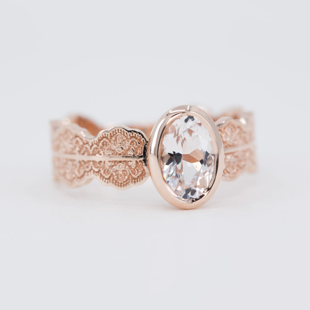 Esme Oval Solitaire Lace Engagement Ring