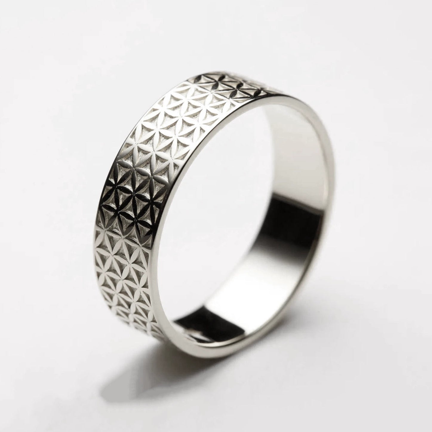 Aurelian Flower of Life Men's Ring in Silver – view 2