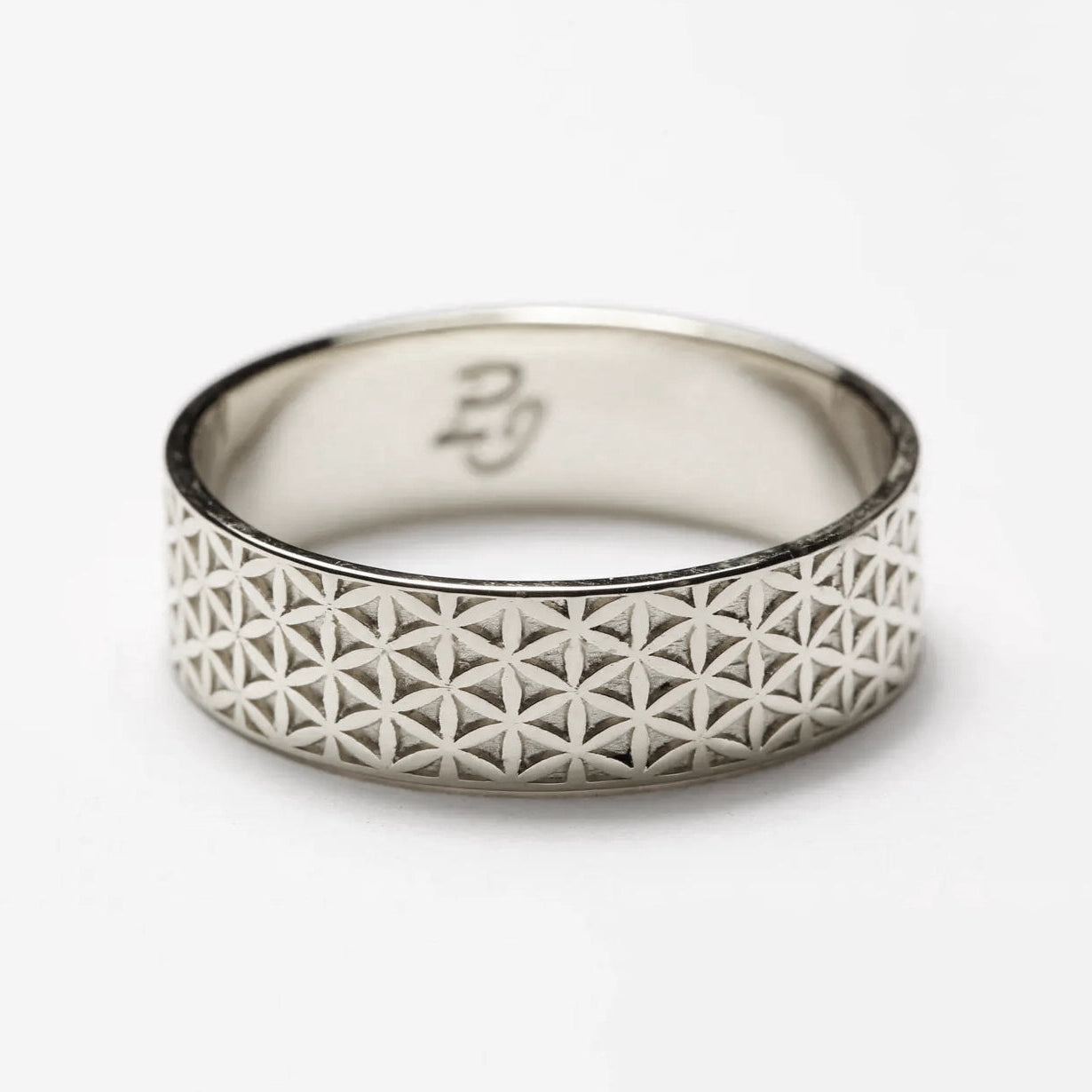 Aurelian Flower of Life Men's Ring in Silver