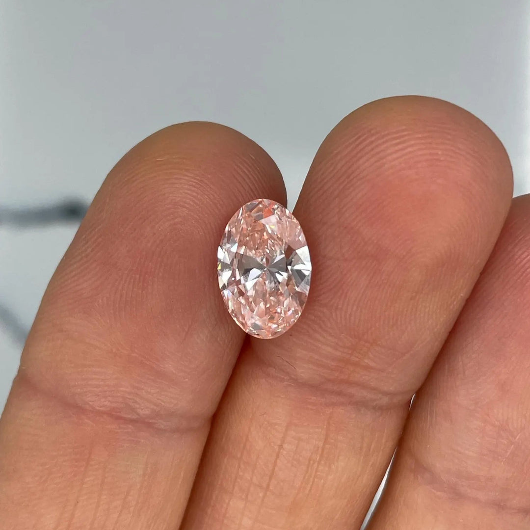 2.27ct Oval Lab Grown Pink Diamond with IGI Certificate Fancy Vivid Pink VS1