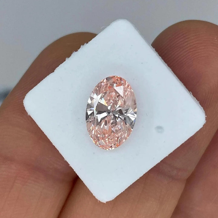 2.27ct Oval Lab Grown Pink Diamond with IGI Certificate Fancy Vivid Pink VS1