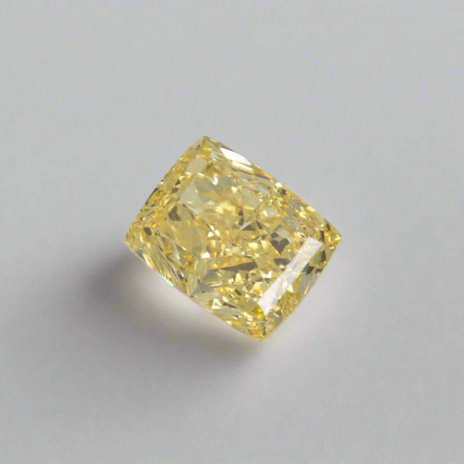 3.01ct Cushion Lab Grown Fancy Vivid Yellow Diamond