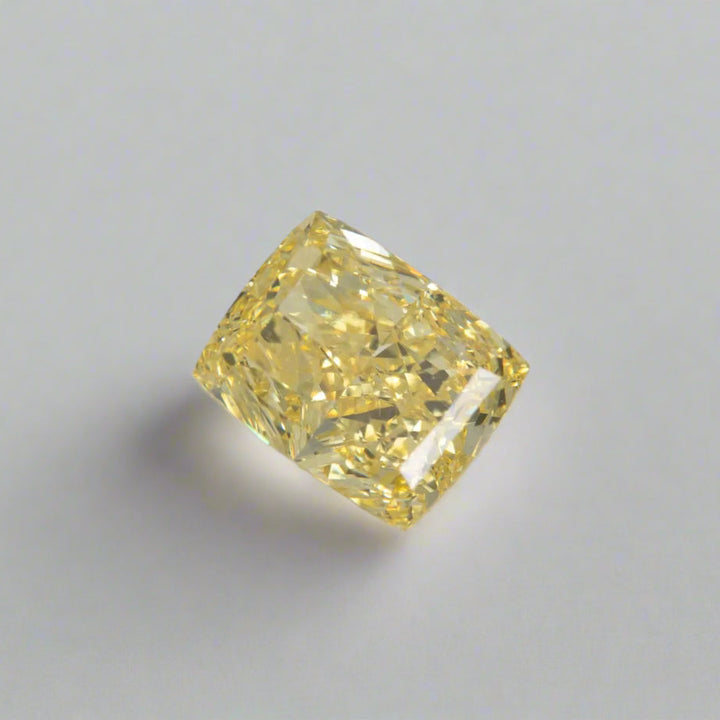 3.01ct Cushion Lab Grown Fancy Vivid Yellow Diamond