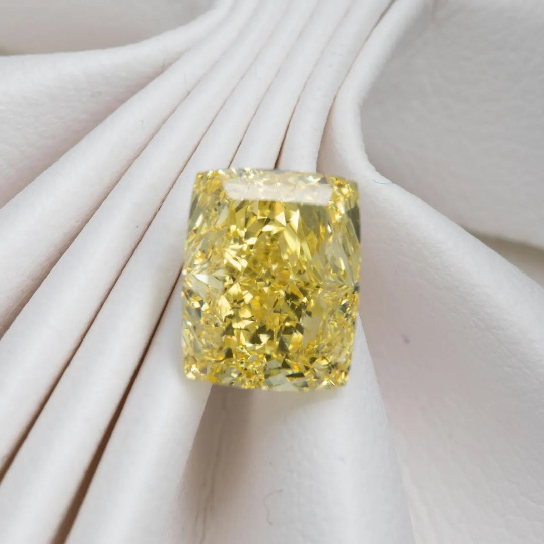 3.01ct Cushion Lab Grown Fancy Vivid Yellow Diamond