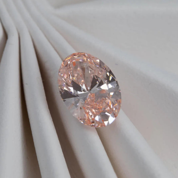 2.27ct Oval Lab Grown Pink Diamond with IGI Certificate Fancy Vivid Pink VS1