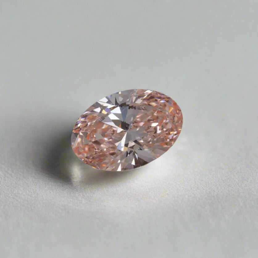 2.27ct Oval Lab Grown Pink Diamond with IGI Certificate Fancy Vivid Pink VS1