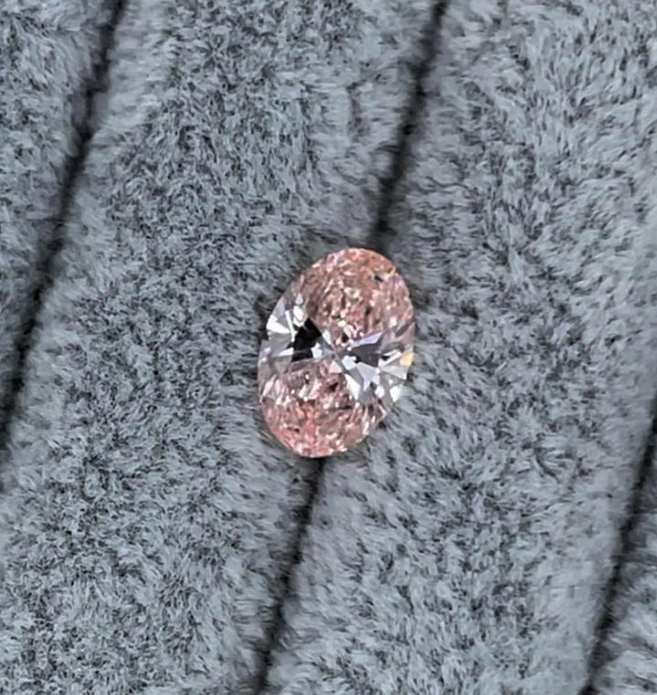 2.27ct Oval Lab Grown Pink Diamond with IGI Certificate Fancy Vivid Pink VS1