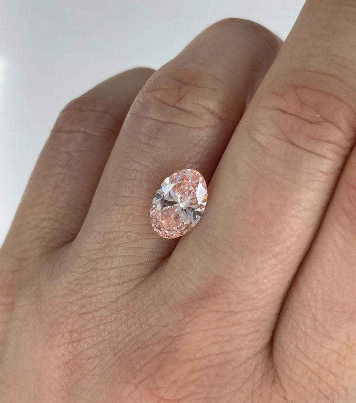 2.27ct Oval Lab Grown Pink Diamond with IGI Certificate Fancy Vivid Pink VS1