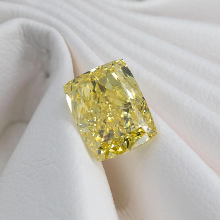3.01ct Cushion Lab Grown Fancy Vivid Yellow Diamond