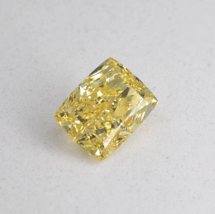 3.01ct Cushion Lab Grown Fancy Vivid Yellow Diamond