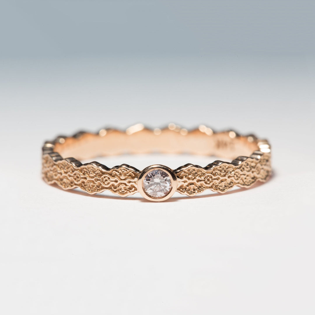 Isla Lace Solitaire Pink Diamond Ring - Size 7
