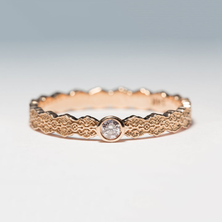 Isla Lace Solitaire Pink Diamond Ring - Size 7