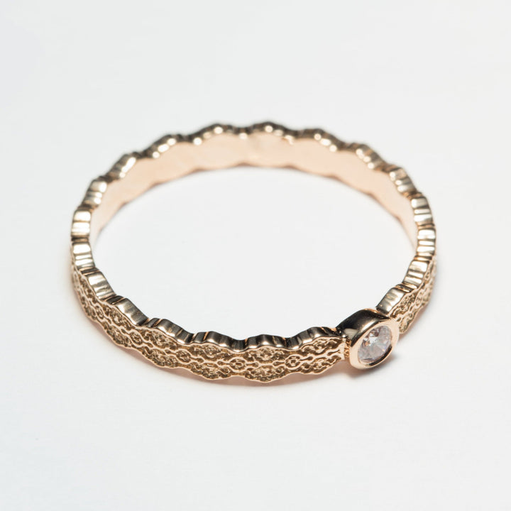 Isla Lace Solitaire Pink Diamond Ring - Size 7