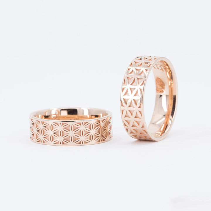 Matching Couples Flower of Life Rings