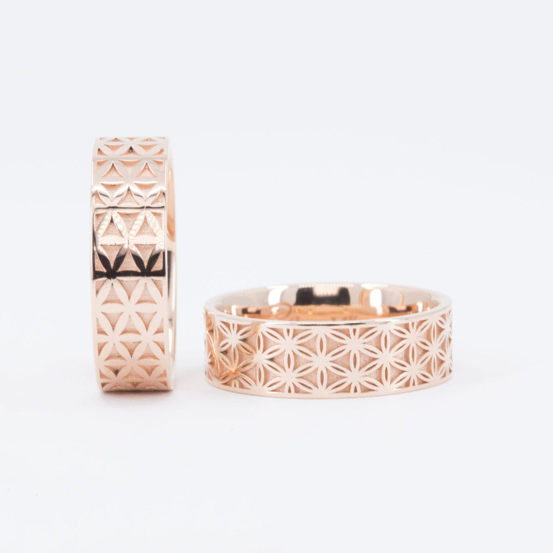Matching Couples Flower of Life Rings
