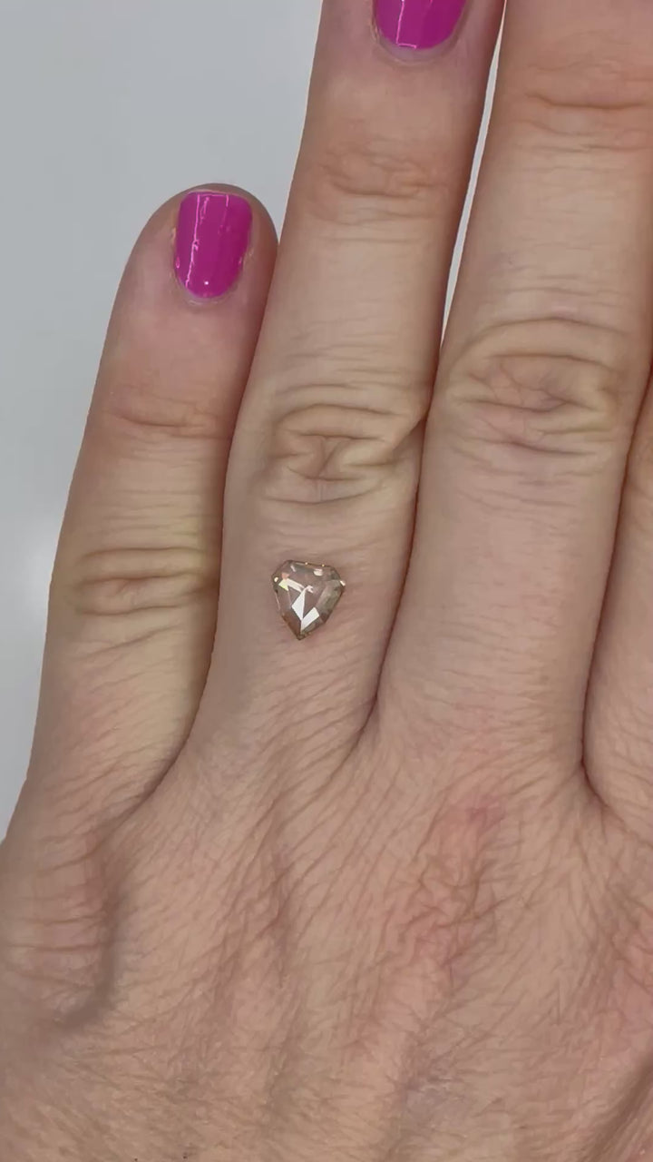0.65ct Champagne Shield Rose Cut Diamond
