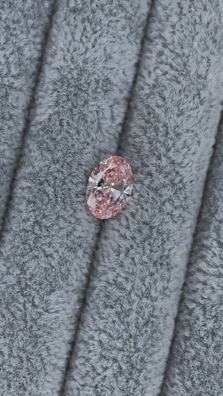 2.27ct Oval Lab Grown Pink Diamond with IGI Certificate Fancy Vivid Pink VS1