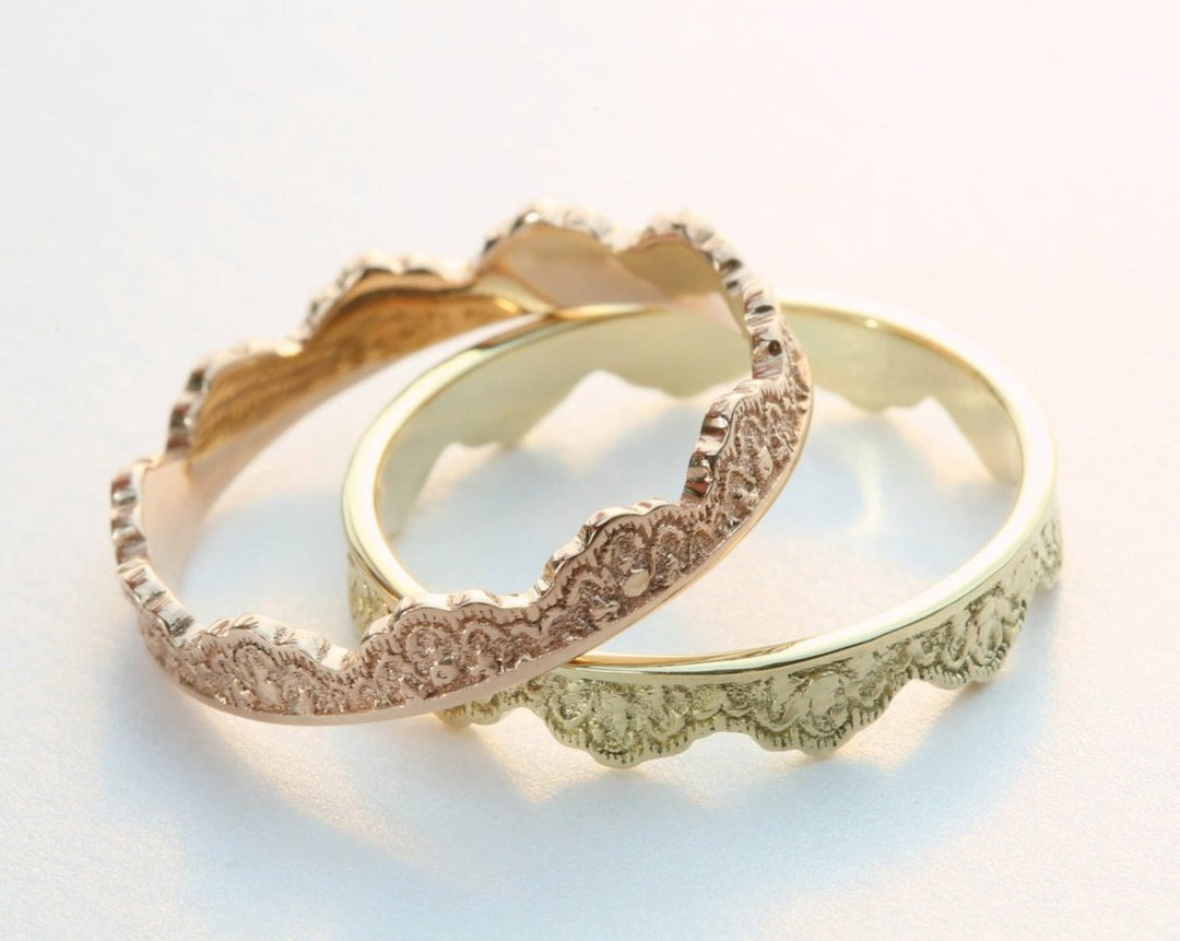 Maeve Lace Crown Wedding Bands