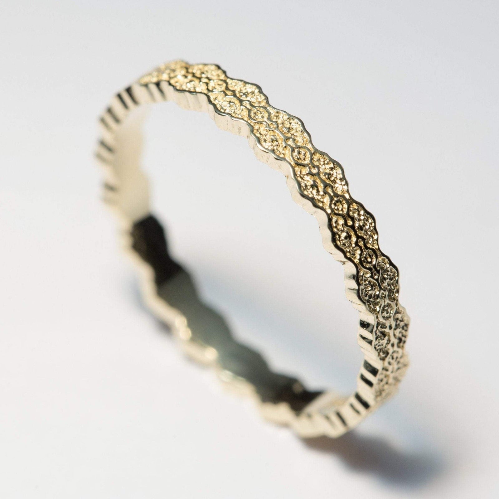 Isla Lace Wedding Ring in 14K Yellow Gold – view 2