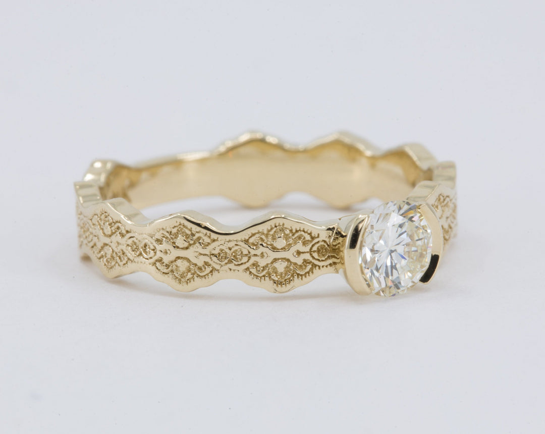 0.50 ct Diamond Solitaire Lace Engagement Ring