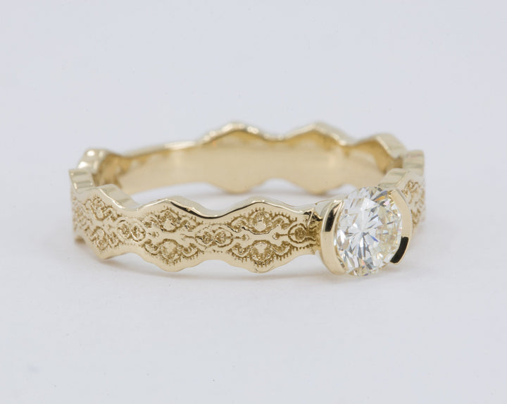 0.50 ct Diamond Solitaire Lace Engagement Ring